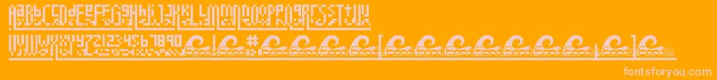 Megapixel Font – Pink Fonts on Orange Background