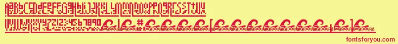 Megapixel Font – Red Fonts on Yellow Background