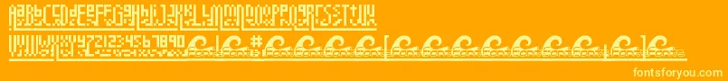 Megapixel Font – Yellow Fonts on Orange Background