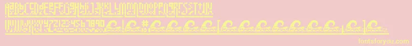 Megapixel Font – Yellow Fonts on Pink Background