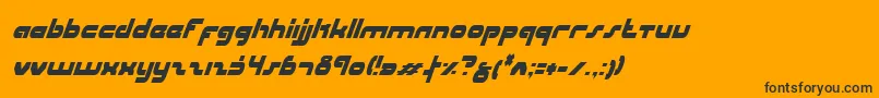 Шрифт UniSolCondensedItalic – чёрные шрифты на оранжевом фоне