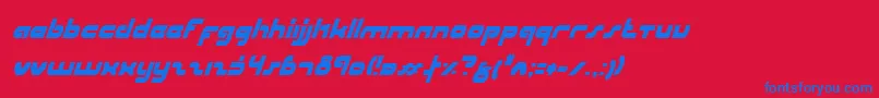 UniSolCondensedItalic Font – Blue Fonts on Red Background