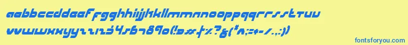 UniSolCondensedItalic Font – Blue Fonts on Yellow Background