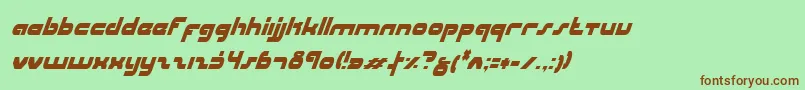 UniSolCondensedItalic Font – Brown Fonts on Green Background