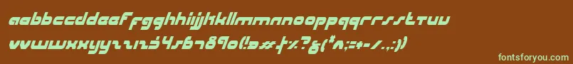 Шрифт UniSolCondensedItalic – зелёные шрифты на коричневом фоне