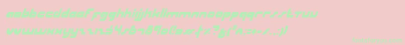 UniSolCondensedItalic Font – Green Fonts on Pink Background