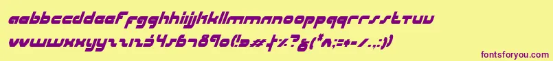 UniSolCondensedItalic Font – Purple Fonts on Yellow Background