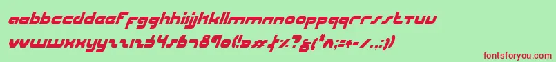 UniSolCondensedItalic Font – Red Fonts on Green Background