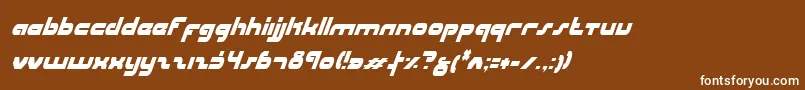 Fonte UniSolCondensedItalic – fontes brancas em um fundo marrom