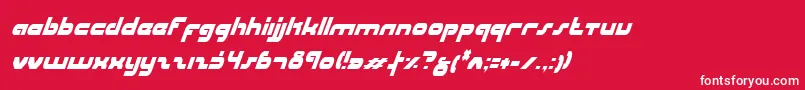 Шрифт UniSolCondensedItalic – белые шрифты на красном фоне