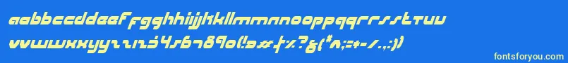 フォントUniSolCondensedItalic – 黄色の文字、青い背景