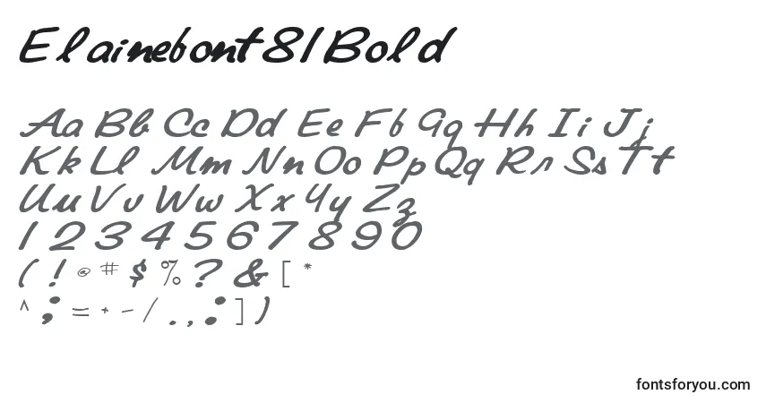 Schriftart Elainefont81Bold – Alphabet, Zahlen, spezielle Symbole