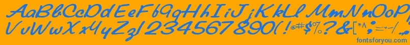 Elainefont81Bold Font – Blue Fonts on Orange Background