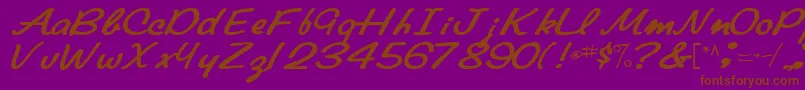 Fonte Elainefont81Bold – fontes marrons em um fundo roxo