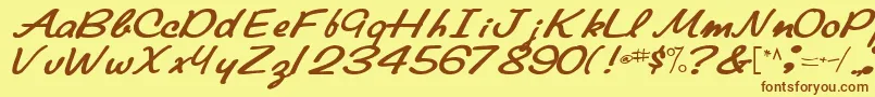 fuente Elainefont81Bold – Fuentes Marrones Sobre Fondo Amarillo