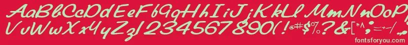 Elainefont81Bold Font – Green Fonts on Red Background