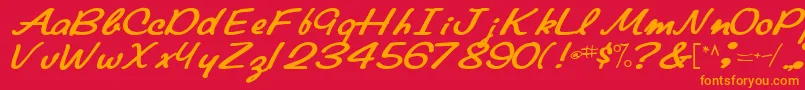 Elainefont81Bold Font – Orange Fonts on Red Background
