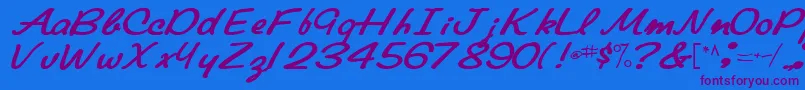 フォントElainefont81Bold – 紫色のフォント、青い背景
