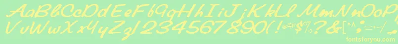 Elainefont81Bold Font – Yellow Fonts on Green Background