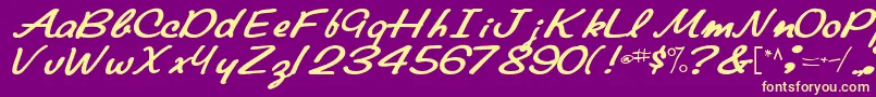 Elainefont81Bold Font – Yellow Fonts on Purple Background