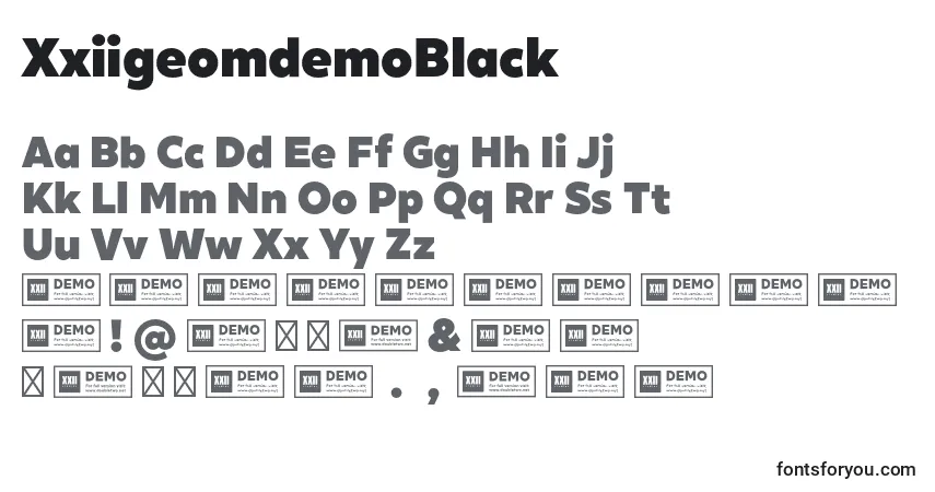 XxiigeomdemoBlack-fontti – aakkoset, numerot, erikoismerkit