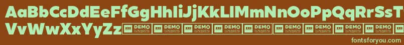 XxiigeomdemoBlack-fontti – vihreät fontit ruskealla taustalla