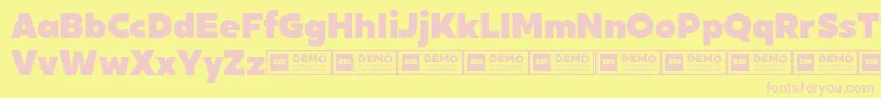 Шрифт XxiigeomdemoBlack – розовые шрифты на жёлтом фоне