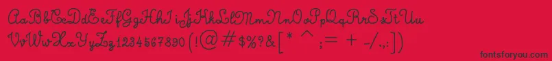 CalligraphyHandMade Font – Black Fonts on Red Background