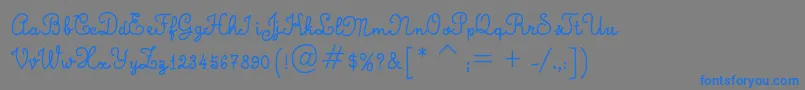 CalligraphyHandMade-Schriftart – Blaue Schriften auf grauem Hintergrund