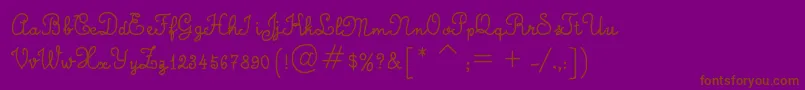 Fonte CalligraphyHandMade – fontes marrons em um fundo roxo