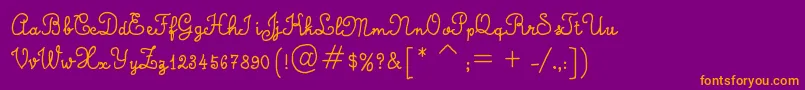 CalligraphyHandMade Font – Orange Fonts on Purple Background