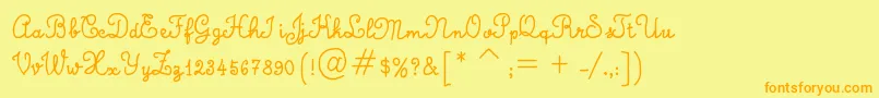 CalligraphyHandMade Font – Orange Fonts on Yellow Background