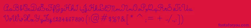 CalligraphyHandMade Font – Purple Fonts on Red Background