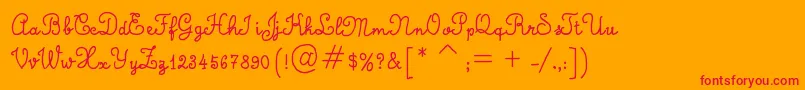 CalligraphyHandMade Font – Red Fonts on Orange Background