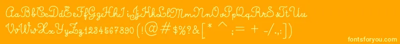 CalligraphyHandMade-Schriftart – Gelbe Schriften auf orangefarbenem Hintergrund