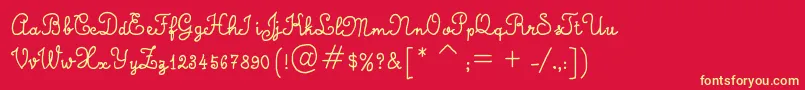 CalligraphyHandMade Font – Yellow Fonts on Red Background