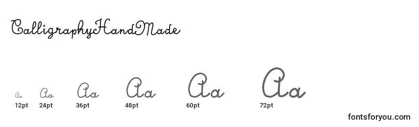 CalligraphyHandMade Font Sizes