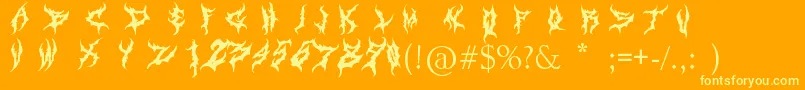 ArtDystopia Font – Yellow Fonts on Orange Background