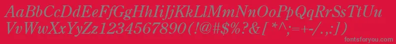 CenturyOldStyleLtItalic Font – Gray Fonts on Red Background