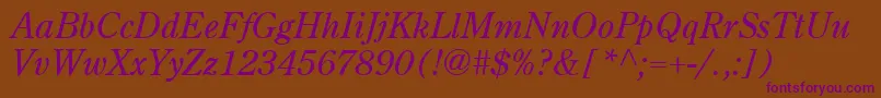 CenturyOldStyleLtItalic Font – Purple Fonts on Brown Background