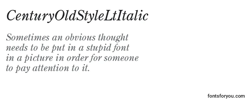 Review of the CenturyOldStyleLtItalic Font