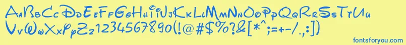 More about WaltDisneyScript Font WaltDisneyScript Font – Blue Fonts on Yellow Background