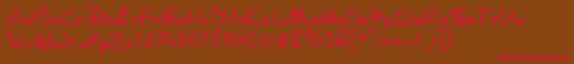WaltDisneyScript Font – Red Fonts on Brown Background