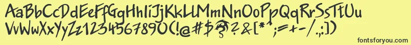 Czcionka JakobDpNormal – czarne czcionki na żółtym tle
