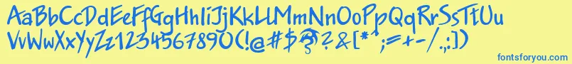 Police JakobDpNormal – polices bleues sur fond jaune