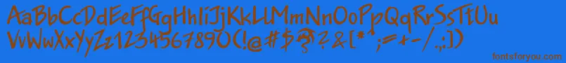 JakobDpNormal-fontti – ruskeat fontit sinisellä taustalla