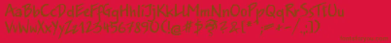 JakobDpNormal Font – Brown Fonts on Red Background