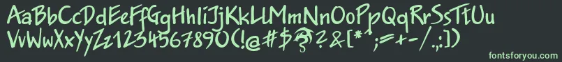 Шрифт JakobDpNormal – зелёные шрифты на чёрном фоне