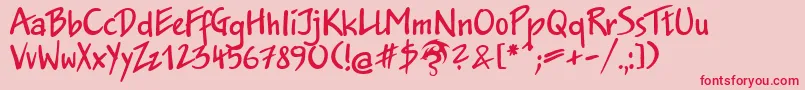 フォントJakobDpNormal – ピンクの背景に赤い文字