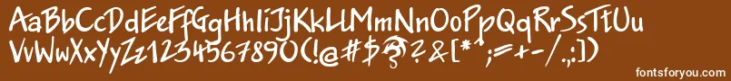JakobDpNormal Font – White Fonts on Brown Background